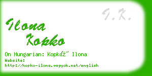 ilona kopko business card